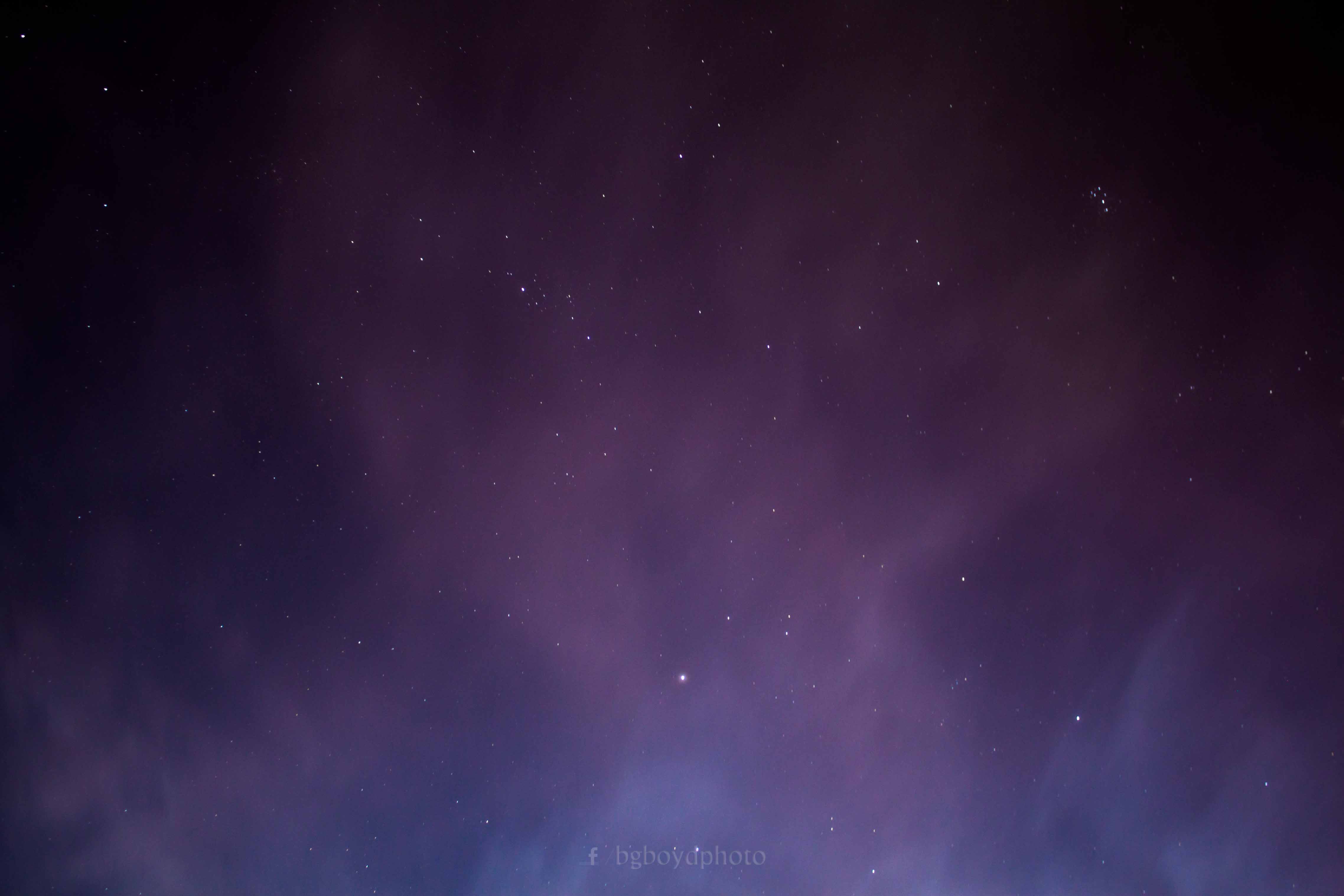 Purple Haze Clouds Starry Night View in Stunning Photo